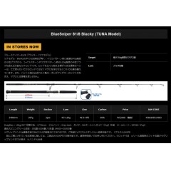 ヤマガブランクス　ブルースナイパー 81/8 Blacky TUNA Model　YAMAGA BLANKS　BlueSniper　