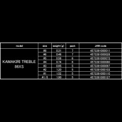 KAMAKIRI TREBLE 86XS　hooks