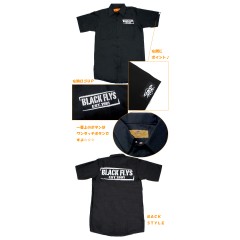 BLACK FLYS/ブラックフライ　STENSIL LOGO2 WORK SHIRT/ステンシルロゴ2ワークシャツ　【BF301-25A】