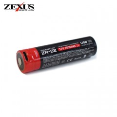 ゼクサス　専用バッテリー　ZR-02　充電ケーブル付　ZEXUS　