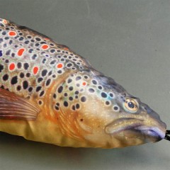 Dalton fish cushion brown trout 70cm