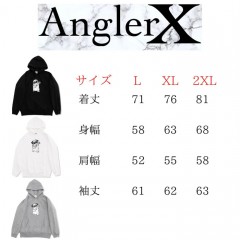 AnglerX　Pug bath design hoodie with brushed back