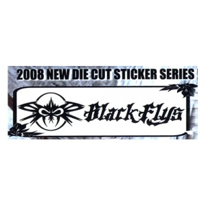 BLACK FLYS/ブラックフライファントム&ゴシック ロゴ ステッカー　Ｍ(21cm)