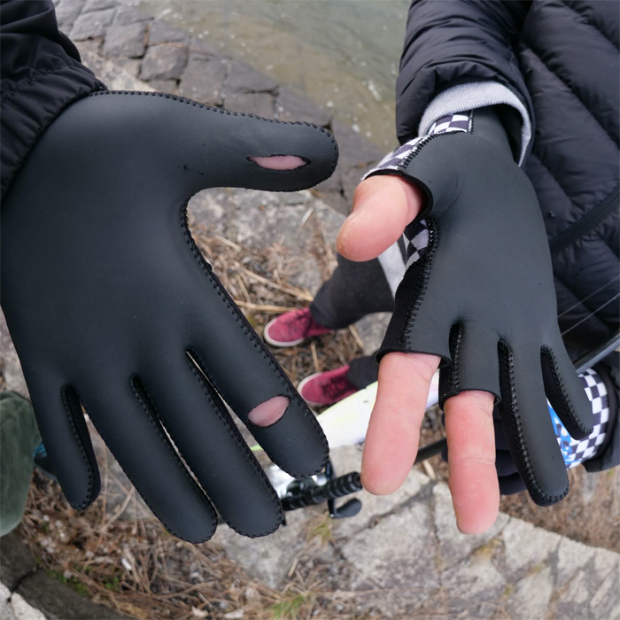 DRT Freeze Protex Neoprene Gloves (Black) - 【Bass Trout Salt lure