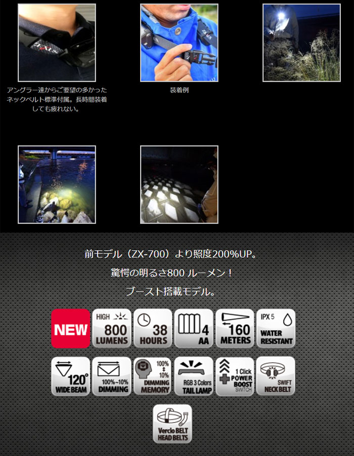 ゼクサス LEDヘッドライト ZX-S700 ネックベルト付 ZEXUS - 【バス 