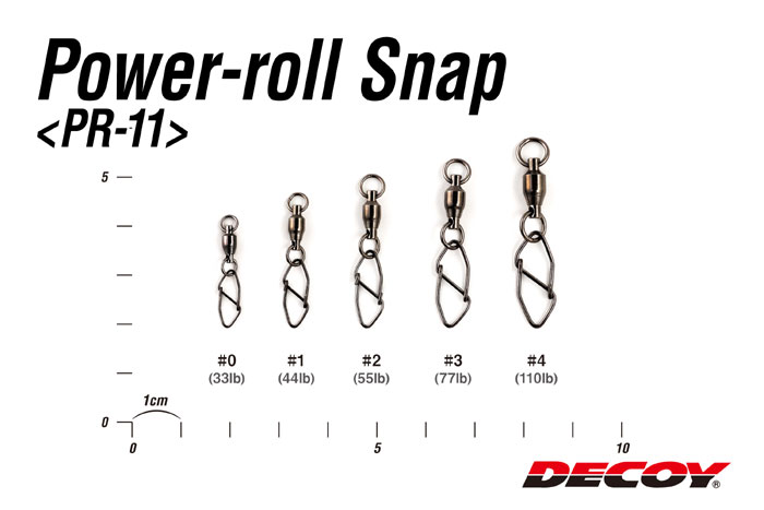 Decoy PR-11 Power Roll Snap # 0 to # 2 NS Black - 【Bass Trout