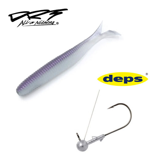 Swimming set] DRT Clamp Shad 4.5inch + Midst Jig Head 2.5g #2/0 - 【Bass  Trout Salt lure fishing web order shop】BackLash｜Japanese fishing tackle｜
