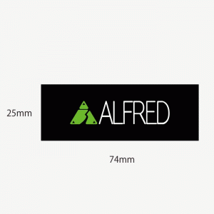 Alfred Sticker S size W74mm × H25mm