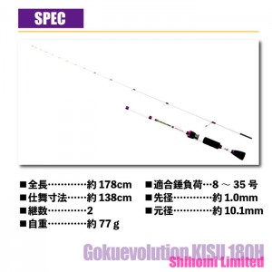 ピュアテック　Gokuevolution　鱚　Shihomi limited 180　Pure Tec